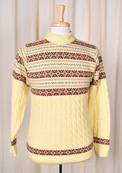 1980s Vintage Faux Fair Isle Sweater Cats Like Us