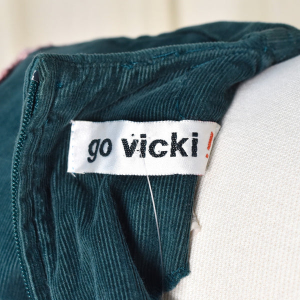 1980s Vintage Green Cord Peplum Dress Cats Like Us