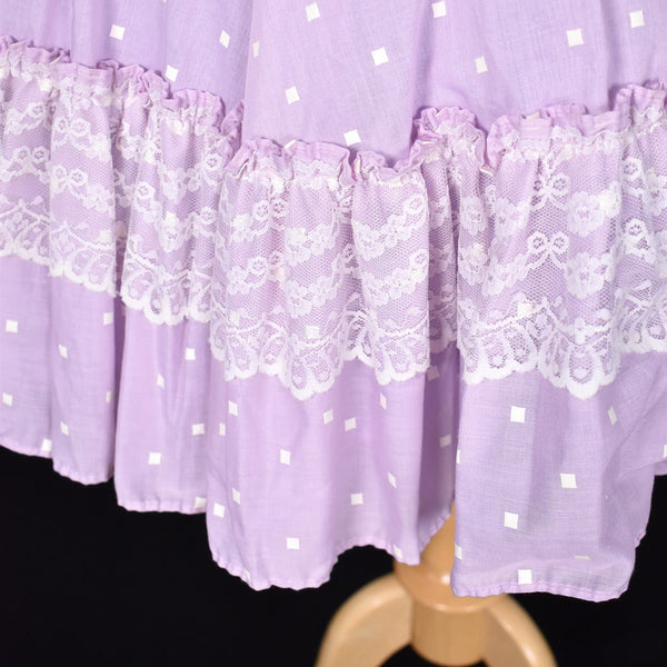 1980s Vintage Lavender & Squares Dress Cats Like Us