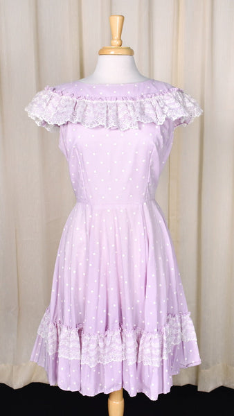 1980s Vintage Lavender & Squares Dress Cats Like Us
