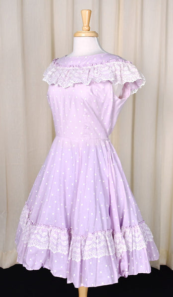 1980s Vintage Lavender & Squares Dress Cats Like Us