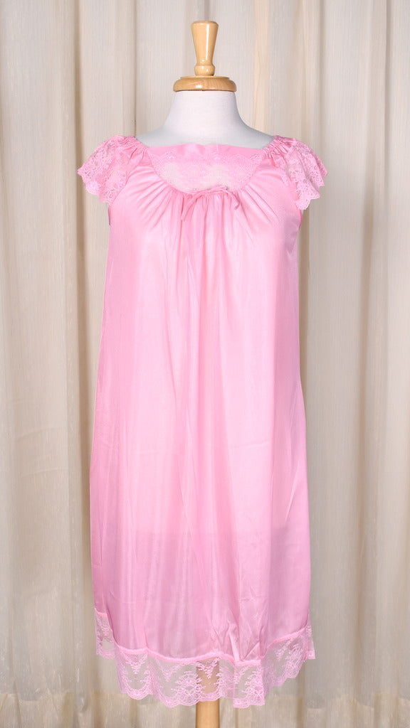 1980s Vintage NWOT Pink Lace Night Gown – Cats Like Us