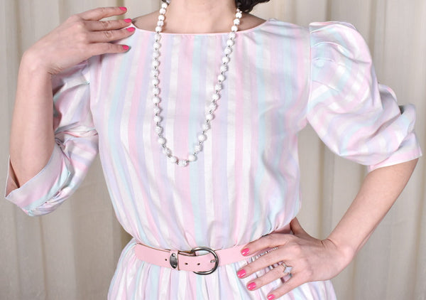 1980s Vintage Pastel Striped Jumpsuit Cats Like Us