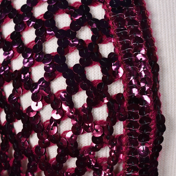 1980s Vintage Raspberry Sequin Cardigan Cats Like Us