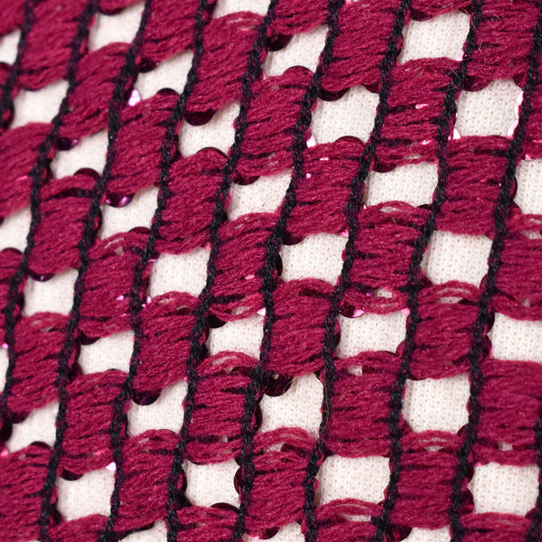 1980s Vintage Raspberry Sequin Cardigan Cats Like Us