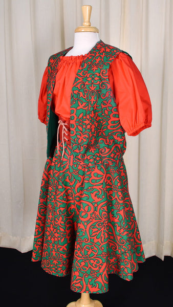 1980s Vintage Red Peasant Blouse Top Cats Like Us