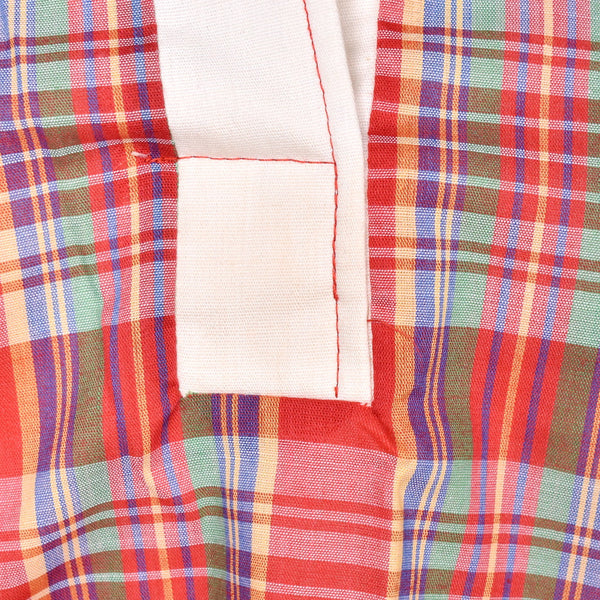 1980s Vintage Red Plaid Top w Epaulets Cats Like Us