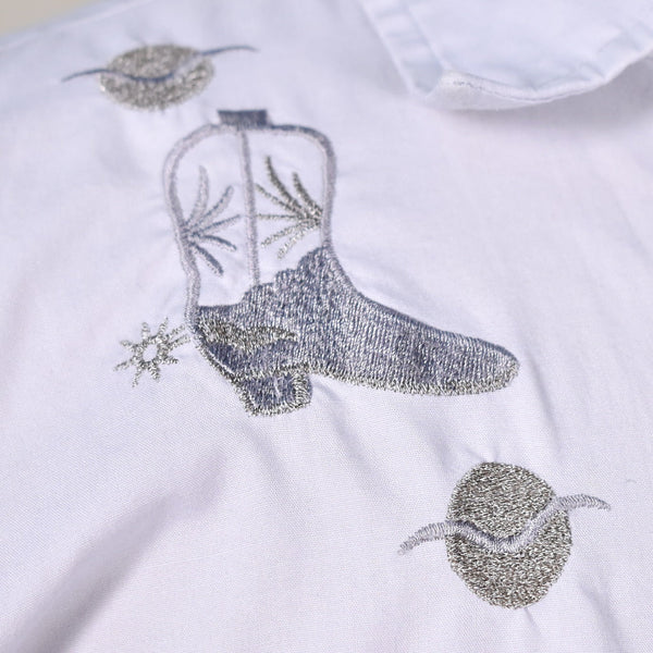 1980s Vintage Silver Boots Shirt Cats Like Us