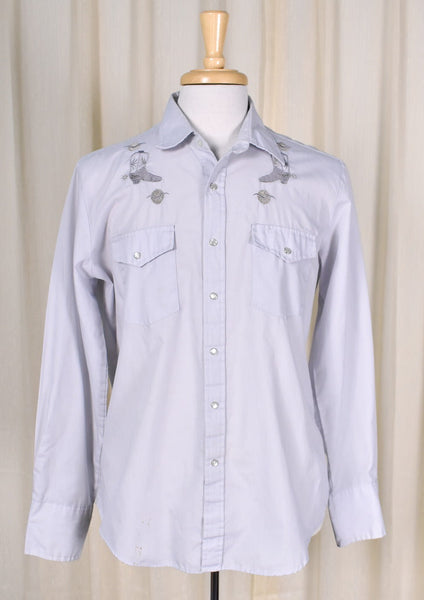 1980s Vintage Silver Boots Shirt Cats Like Us