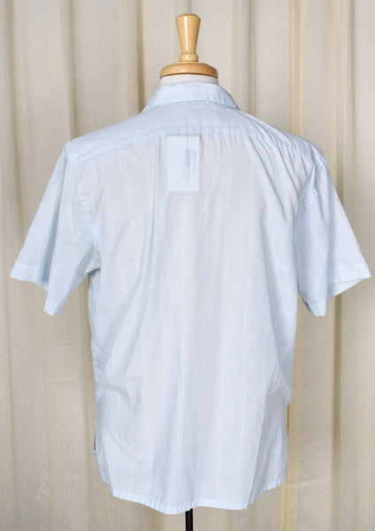 1980s Vintage Sky Blue Check Shirt Cats Like Us