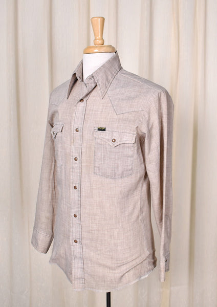 1980s Vintage Tan Wrangler Shirt Cats Like Us