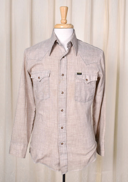 1980s Vintage Tan Wrangler Shirt Cats Like Us