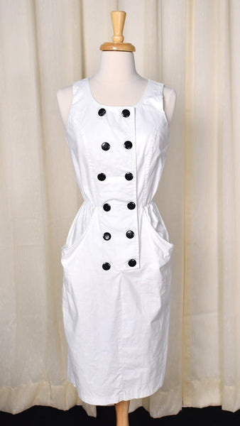 1980s Vintage White & Black Dress Set Cats Like Us