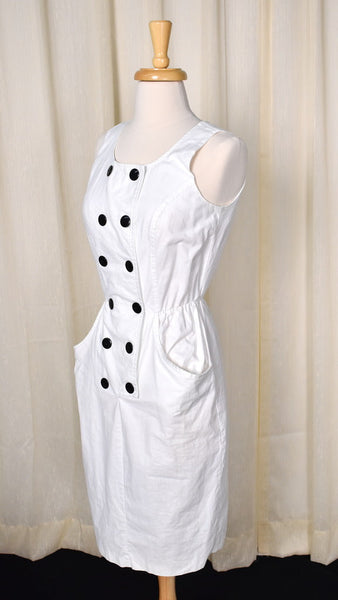 1980s Vintage White & Black Dress Set Cats Like Us