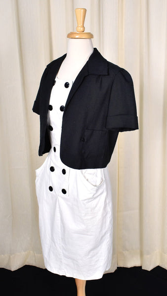 1980s Vintage White & Black Dress Set Cats Like Us