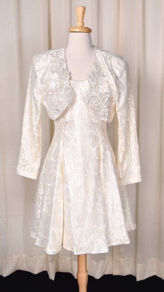 1990s Cream Lace Dress Set Cats Like Us