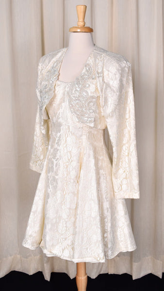1990s Cream Lace Dress Set Cats Like Us