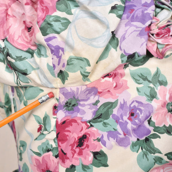 1990s Floral McClintock Dress Cats Like Us