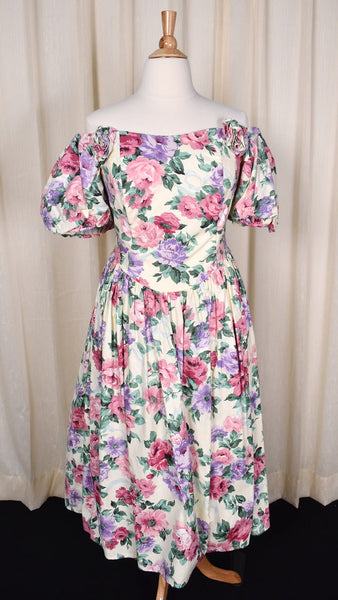 1990s Floral McClintock Dress Cats Like Us