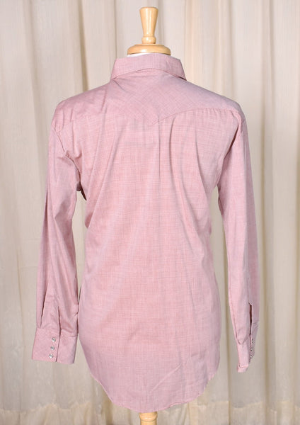 1990s Vintage Plain Rose Western Shirt Cats Like Us