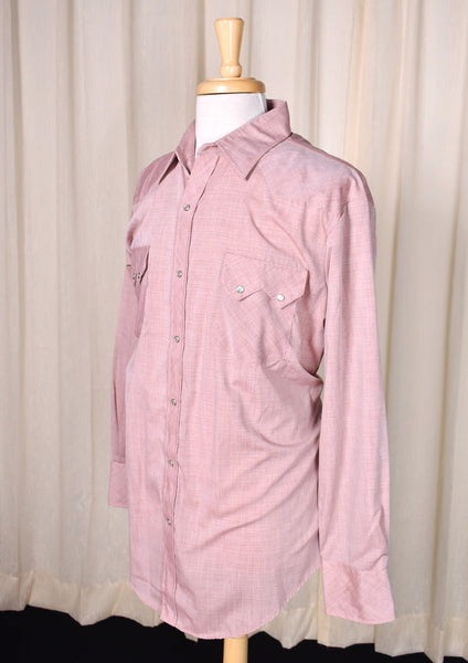 1990s Vintage Plain Rose Western Shirt Cats Like Us