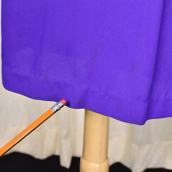 1990s Vintage Purple Drape Back Sheath Dress Cats Like Us