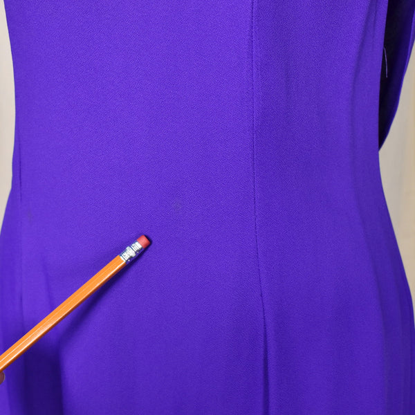 1990s Vintage Purple Drape Back Sheath Dress Cats Like Us