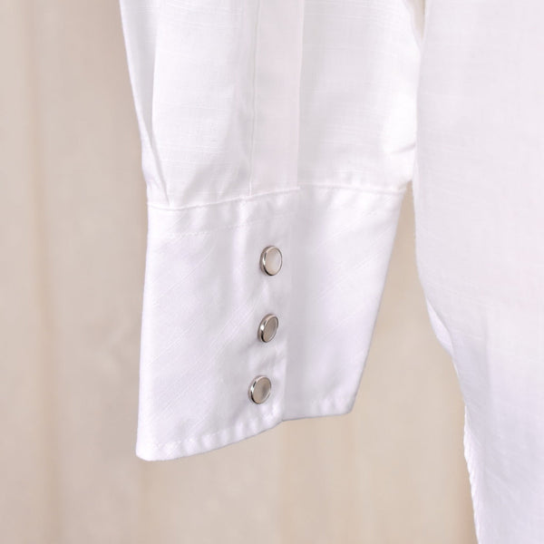 1990s Vintage White Hatch Western Shirt Cats Like Us