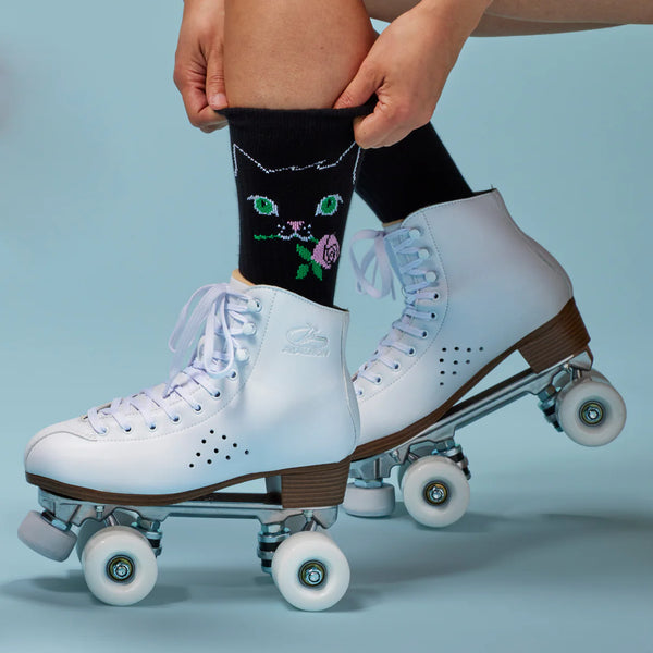 Cattitude Black Cat Ribbed Socks