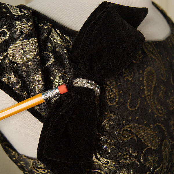 50s Gold Paisley Cocktail Dress Cats Like Us