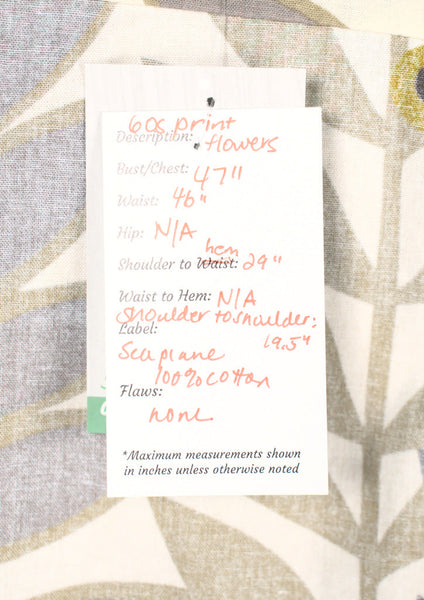 60s Inspired Tan Vintage Tropical Shirt Cats Like Us