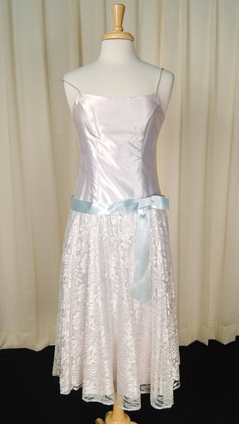 70s does 1920s Ice Blue Dress Cats Like Us