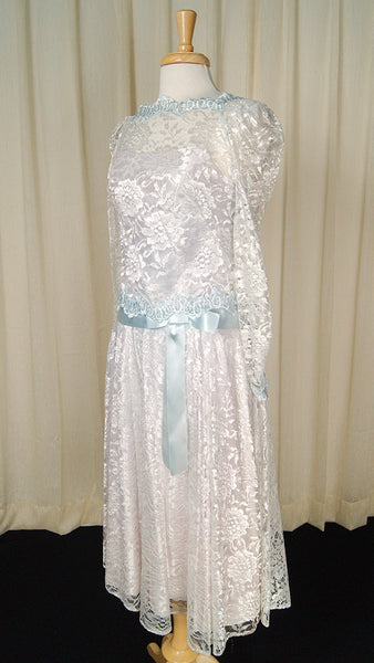 70s does 1920s Ice Blue Dress Cats Like Us