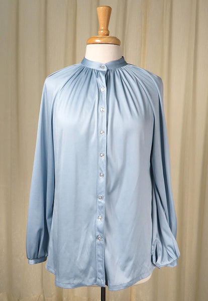 70s does 1940s Blue Peasant Top Cats Like Us