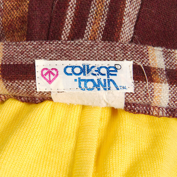 70s does 1950s Brwn Plaid Skirt Cats Like Us
