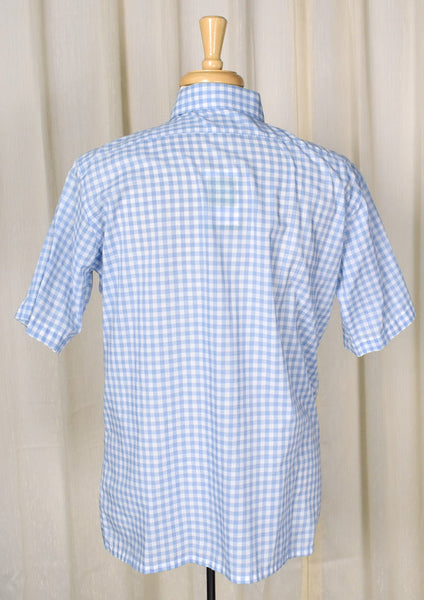 80s Vintage Blue Gingham Shirt Cats Like Us