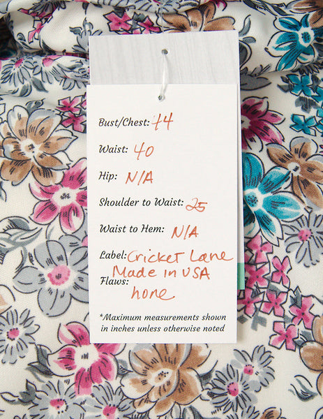 80s does 1940s Bouquet Blouse Cats Like Us
