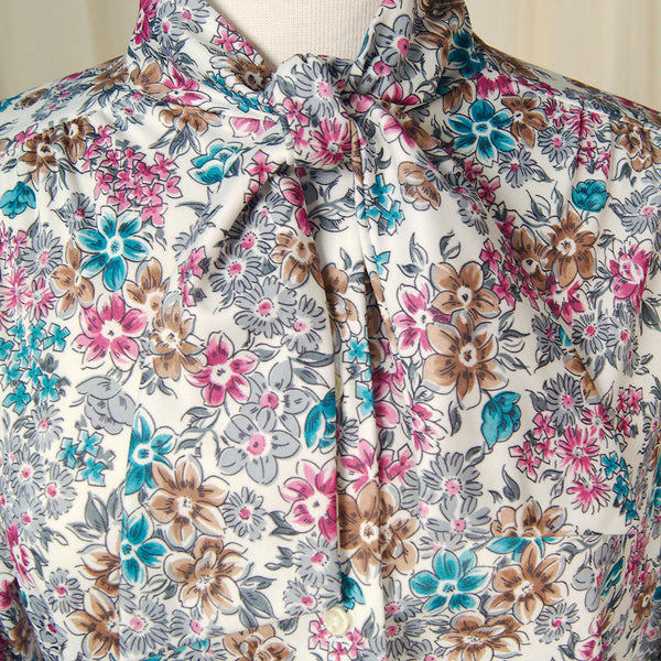80s does 1940s Bouquet Blouse Cats Like Us
