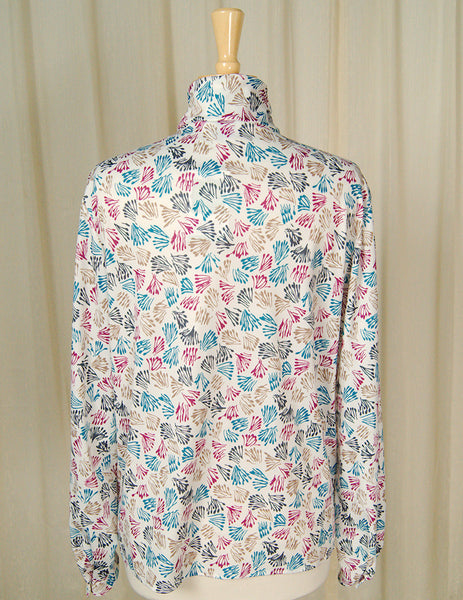 80s does 1940s Coral Bow Blouse Cats Like Us