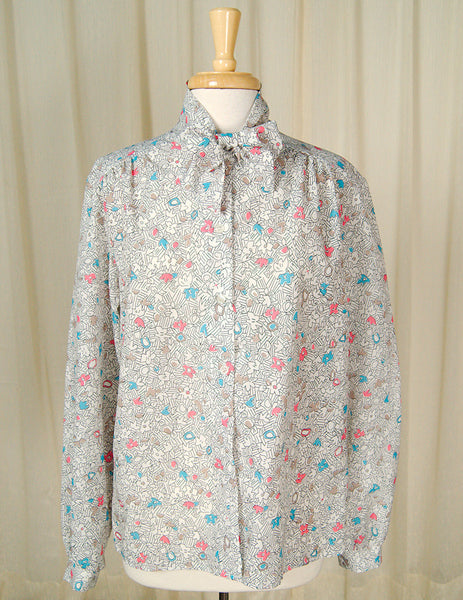 80s does 1940s Draw Bow Blouse Cats Like Us