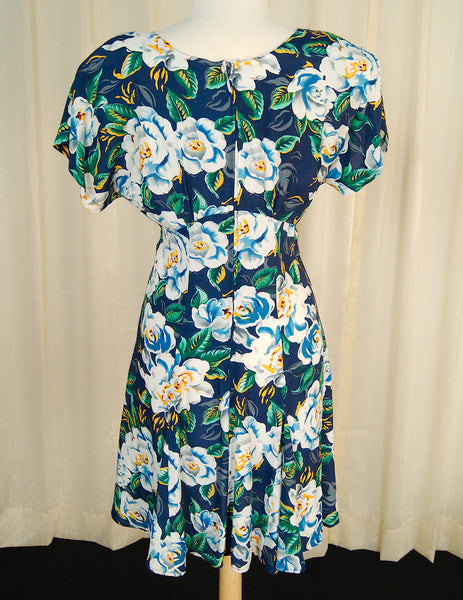 80s does 1940s Floral Dress Cats Like Us