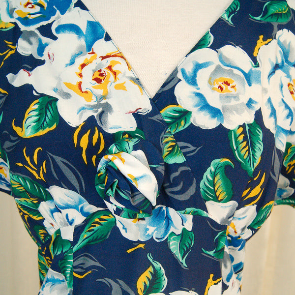 80s does 1940s Floral Dress Cats Like Us
