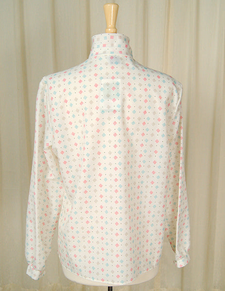 80s does 1940s Lines Bow Blouse Cats Like Us