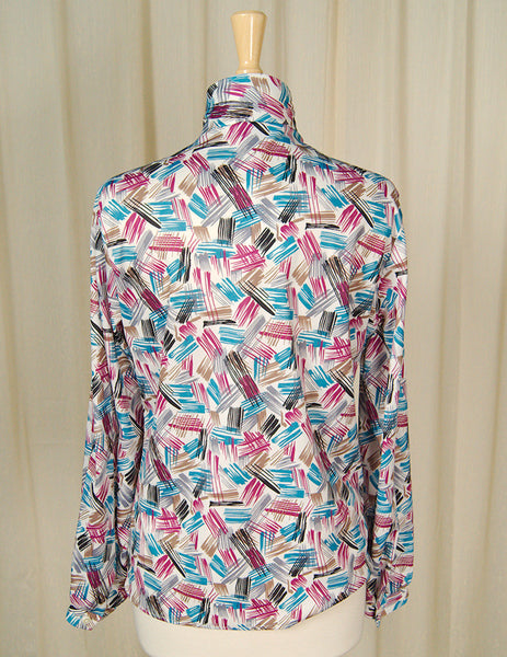 80s does 1940s Paint Bow Blouse Cats Like Us