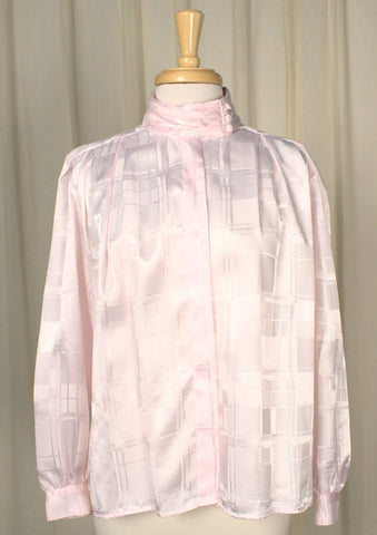 80s does 1940s Pink Vamp Blouse Cats Like Us