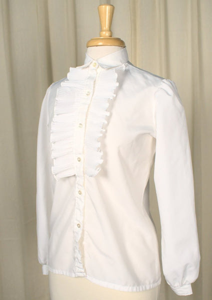 80s does 1940s Pleated Blouse Cats Like Us