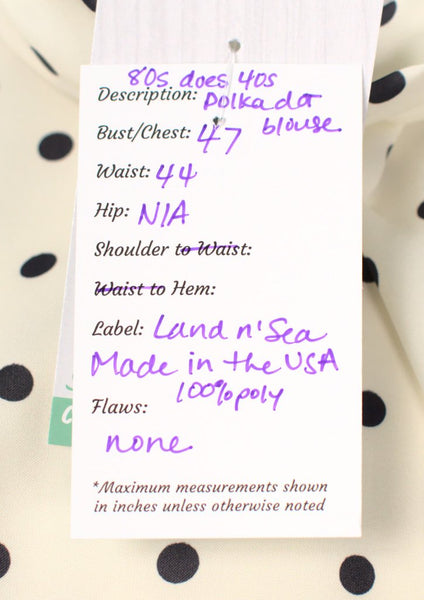 80s does 1940s Polka Dot Blouse Cats Like Us