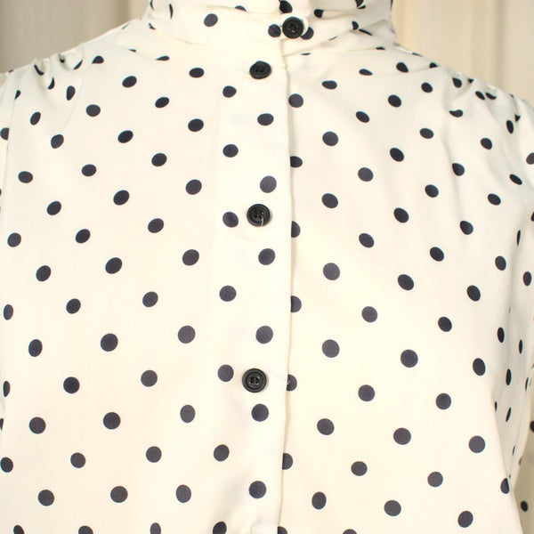 80s does 1940s Polka Dot Blouse Cats Like Us