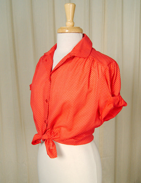 80s does 1940s Ruffle Blouse Cats Like Us