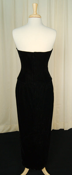 80s does 1940s Velvet Dress Cats Like Us